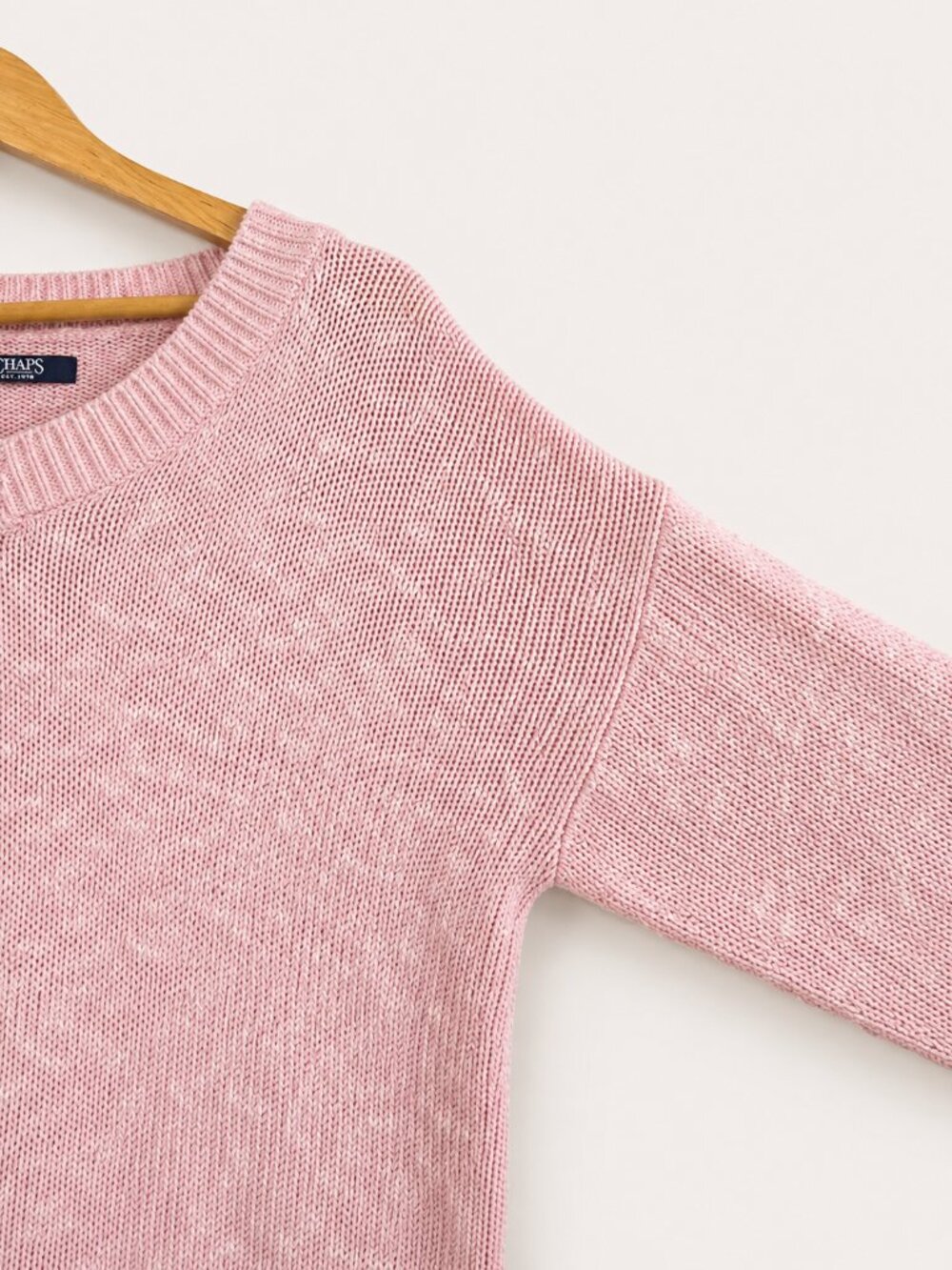 Chaps Women’s Pink V-Neck Knit Sweater Medium - Picture 4 of 7